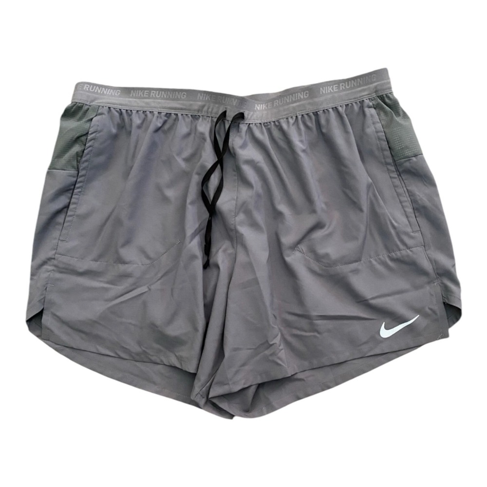 Nike Stride Dri-Fit 5" 2-in-1 Running Shorts Gray Men's Size Small FN2992-084
